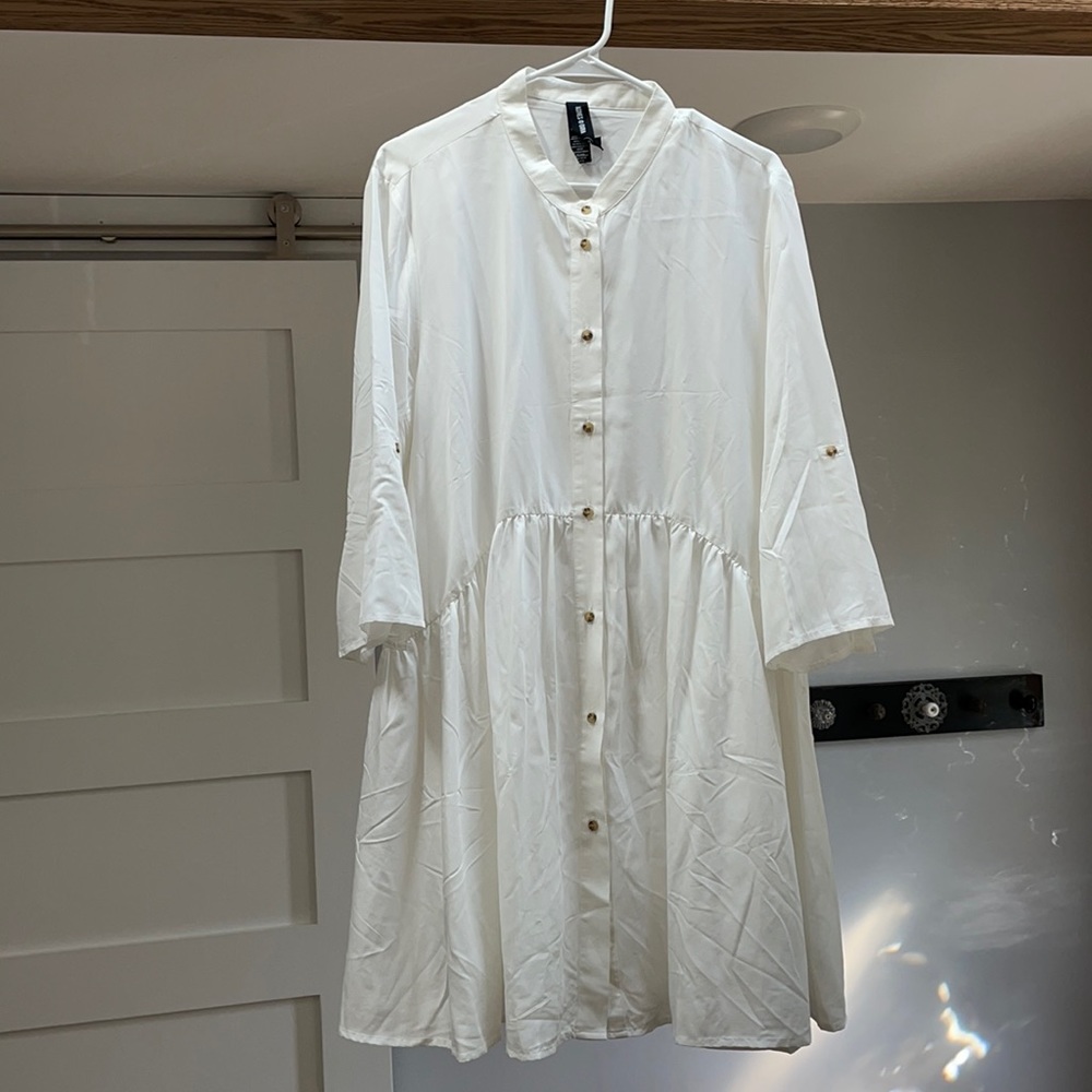 Agnes & Dora Sheer White Tunic Dress